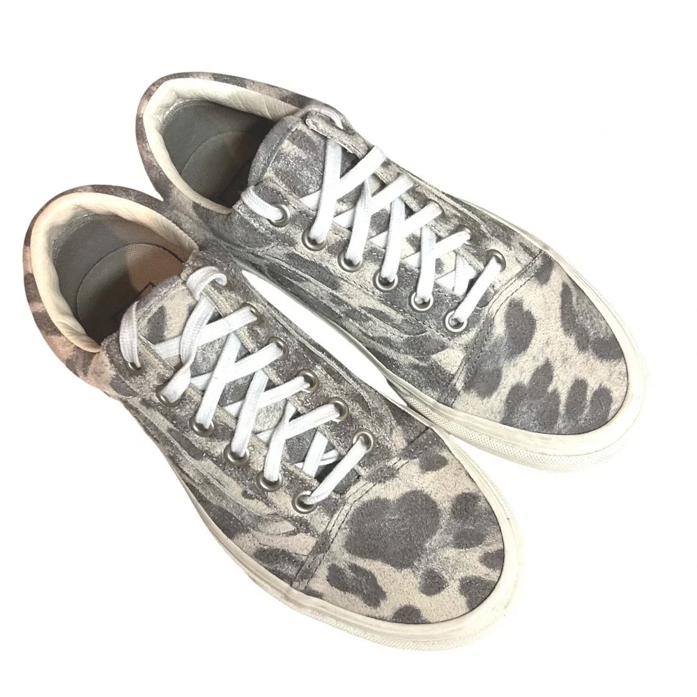 Vans Old Skool Unisex Hairy Suede Leopard Print Sneaker Sz Men's 4.5 / Women's 6